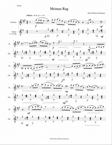 Meinau Rag for clarinet and guitar