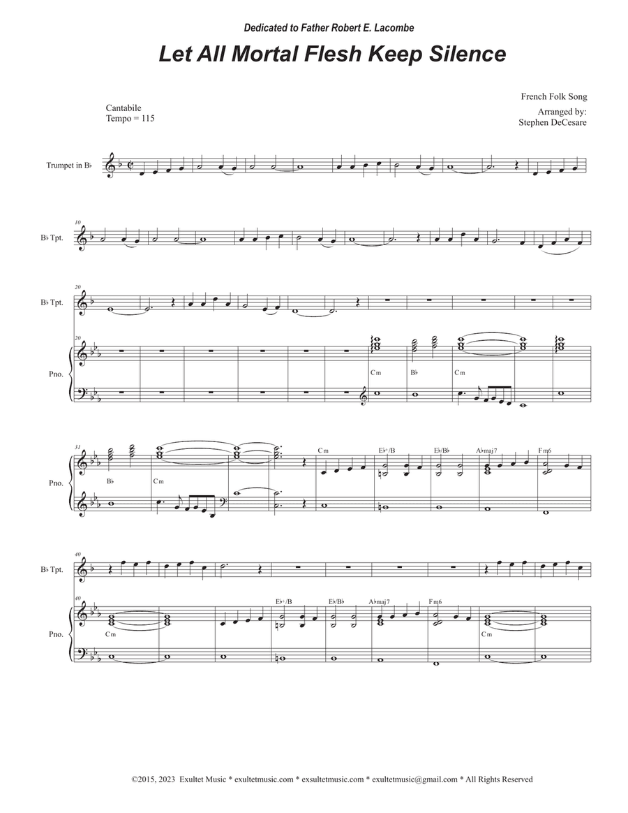 Let All Mortal Flesh Keep Silence (Bb-Trumpet solo and Piano)