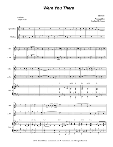 Were You There (Duet for Soprano & Alto Saxophone)