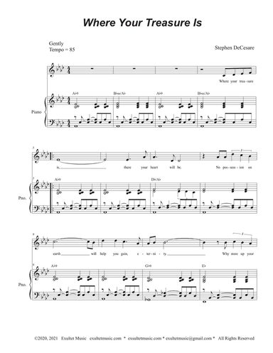 Where Your Treasure Is (Unison choir)