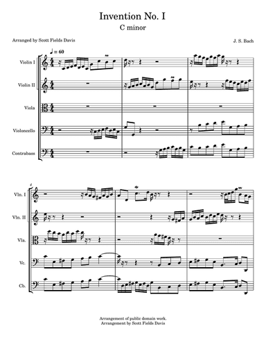 Bach Invention No.1 for String Orchestra