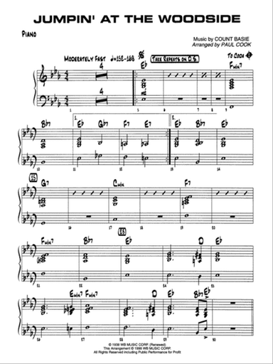 Jumpin' at the Woodside: Piano Accompaniment