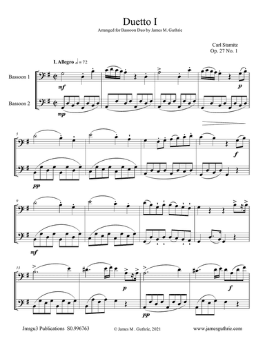 Stamitz: Duet Op. 27 No. 1 for Bassoon Duo