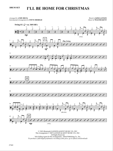 I'll Be Home for Christmas: Drums