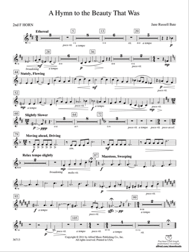 Hymn to the Beauty That Was: 2nd F Horn