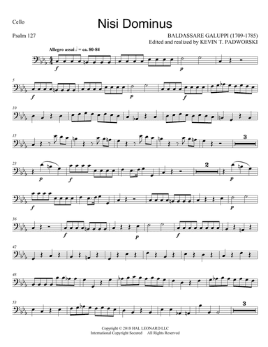 Nisi Dominus - Cello