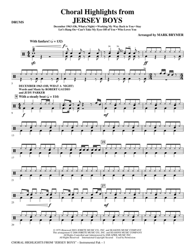 Jersey Boys (Choral Highlights) - Drums