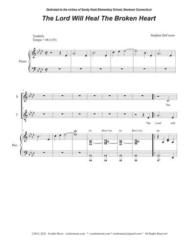The Lord Will Heal The Broken Heart (2-part choir - (Soprano and Tenor)