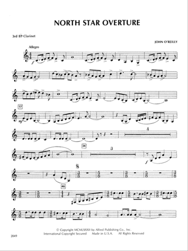 North Star Overture: 3rd B-flat Clarinet