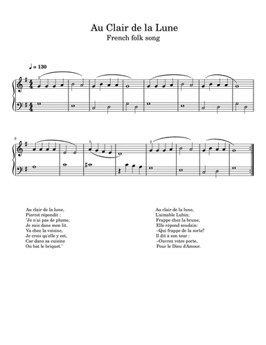 Au Claire de la Lune