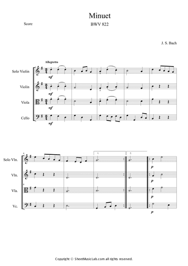 Minuet BWV 822