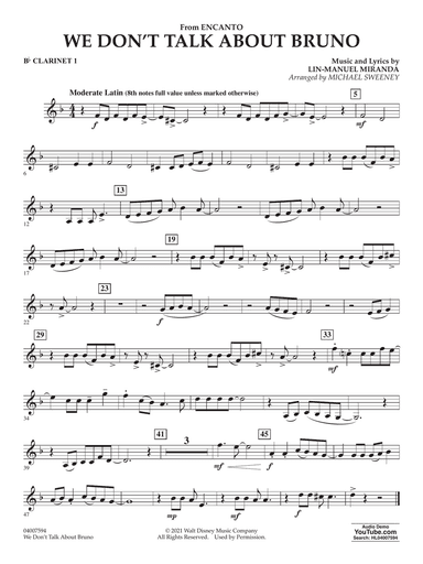 We Don't Talk About Bruno (from Encanto) (arr. Michael Sweeney) - Bb Clarinet 1