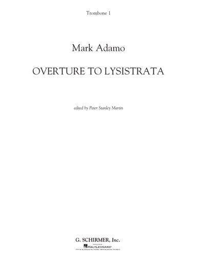 Overture to Lysistrata (arr. Peter Stanley Martin) - Trombone 1
