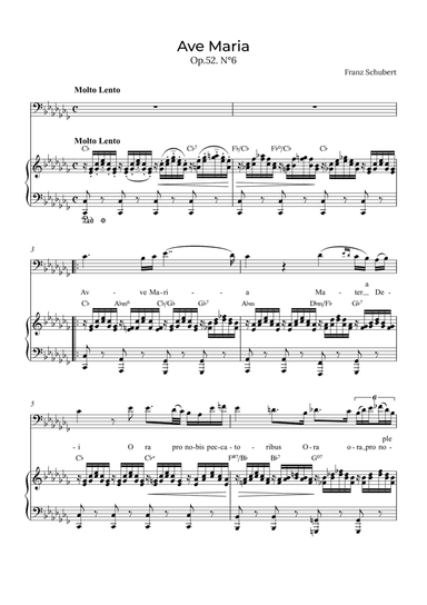 Ave Maria Schubert - Baritone with chords in Cb