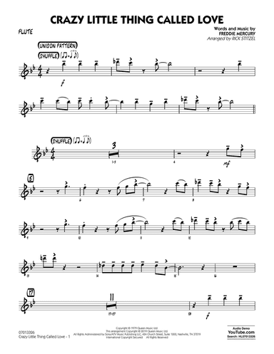 Crazy Little Thing Called Love (arr. Rick Stitzel) - Flute