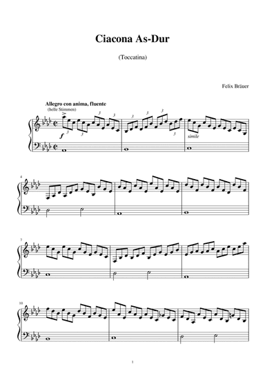 Ciacona in As-Dur (Toccatina)