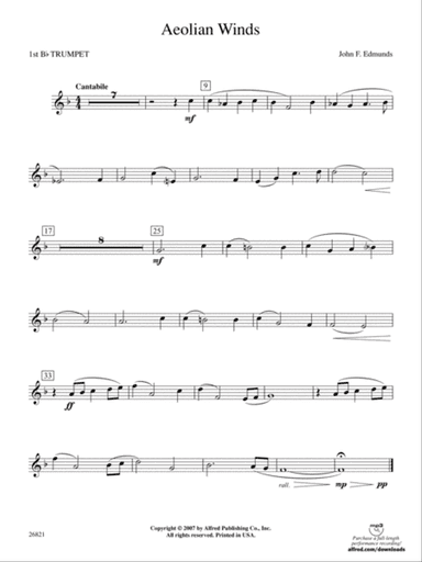 Aeolian Winds: 1st B-flat Trumpet