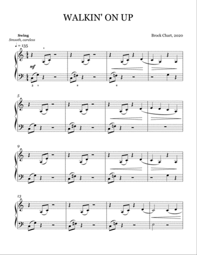 Walkin' On Up - Easy Jazz Piano Solo