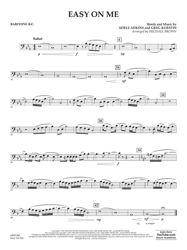 Easy on Me (arr. Michael Brown) - Baritone B.C.