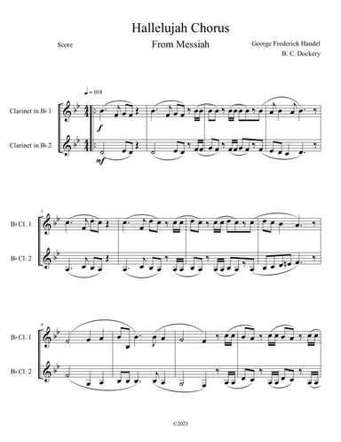 Hallelujah Chorus from Messiah (Clarinet Duet)