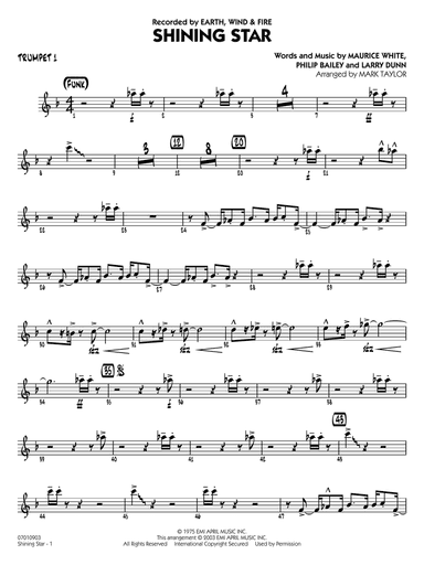 Shining Star (arr. Mark Taylor) - Trumpet 1