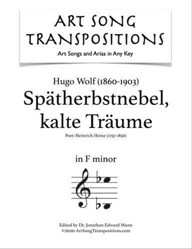 WOLF: Spätherbstnebel, kalte Träume (transposed to F minor)