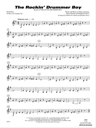 The Rockin' Drummer Boy: (wp) E-flat Tuba T.C.