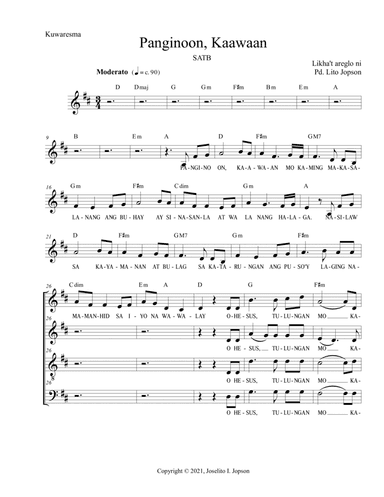 Panginoon, Kaawaan SATB