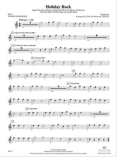 Holiday Rock: Part 1 - Tenor Saxophone