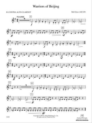 Warriors of Beijing: (wp) E-flat Contrabass Clarinet