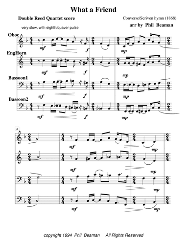 What a Friend-double reed quartet
