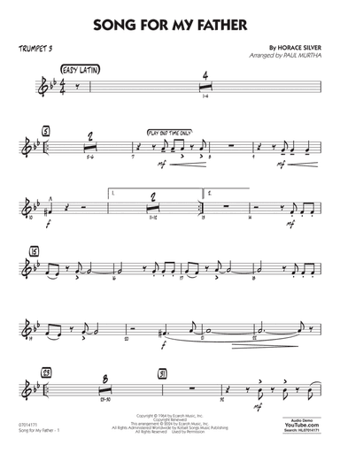 Song For My Father (arr. Paul Murtha) - Trumpet 3