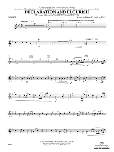 Declaration and Flourish (Movement III from the Vaughan Williams Suite): 2nd Oboe