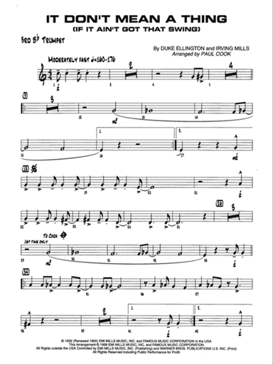 It Don't Mean a Thing (If It Ain't Got That Swing): 3rd B-flat Trumpet