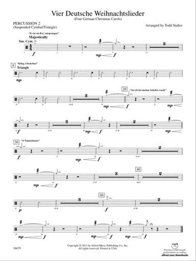 Vier Deutsche Weihnachtslieder: 2nd Percussion