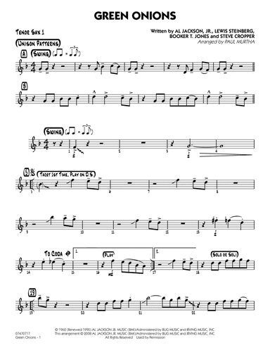Green Onions - Tenor Sax 1