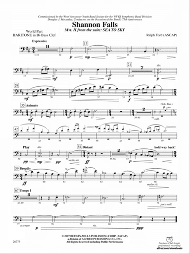 Shannon Falls (Movement 2 from Sea to Sky): (wp) B-flat Baritone B.C.