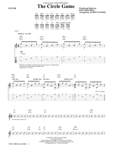The Circle Game (arr. Audrey Snyder) - Guitar