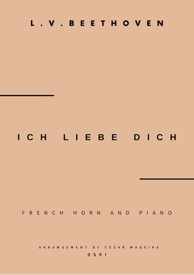 Ich Liebe Dich - French Horn and Piano (Full Score and Parts)