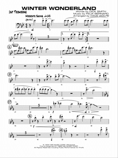 Winter Wonderland: 1st Trombone