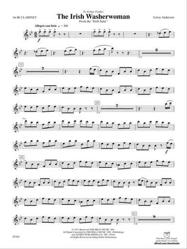 The Irish Washerwoman (from the Irish Suite): 1st B-flat Clarinet