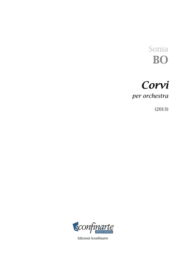 Sonia Bo: CORVI (ES 732) - Score Only