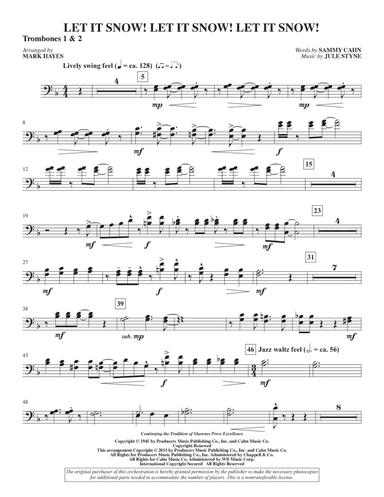 Let It Snow! Let It Snow! Let It Snow! (arr. Mark Hayes) - Trombone 1 & 2