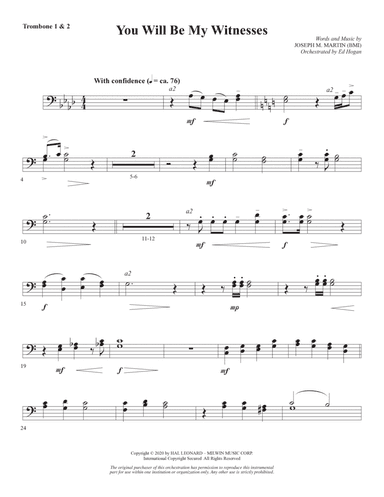 You Will Be My Witnesses - Trombone 1 & 2