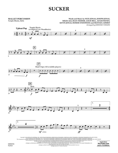 Sucker (arr. Johnnie Vinson) - Mallet Percussion