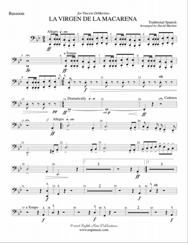 La Virgen de la Macarena (Solo Trumpet and Concert Band): Bassoon