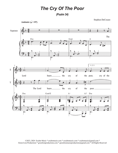 The Cry Of The Poor (Psalm 34) (2-part choir - (Soprano and Tenor)