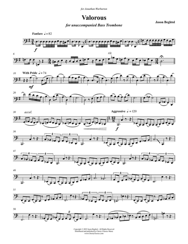Valorous for Unaccompanied Bass Trombone