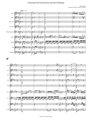 Concertino for Horn in D and Alto Trombone