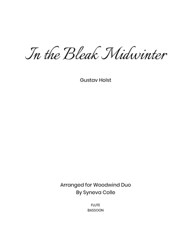 In the Bleak Midwinter